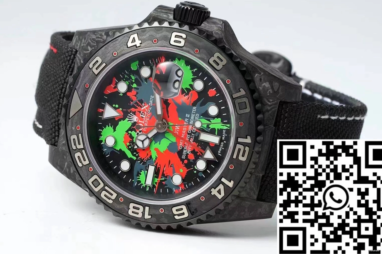 Strap II Fabric Diw Dial GMT-MASTER Rolex Carbon Black Color Fiber 0718